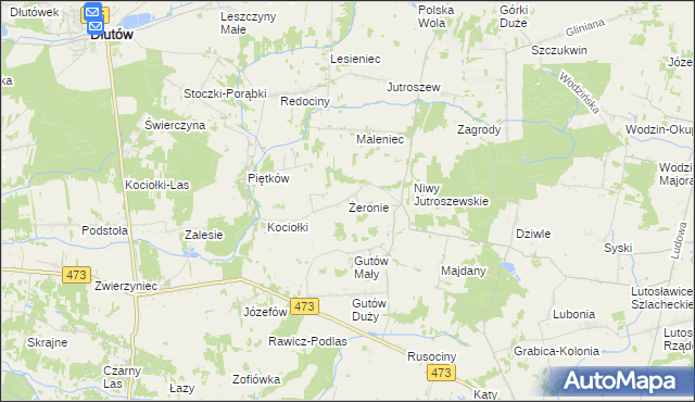 mapa Żeronie, Żeronie na mapie Targeo