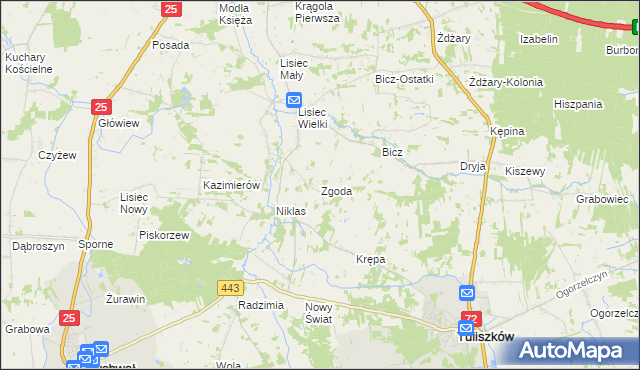 mapa Zgoda gmina Stare Miasto, Zgoda gmina Stare Miasto na mapie Targeo