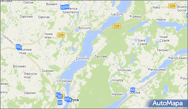 mapa Zgorzałe, Zgorzałe na mapie Targeo
