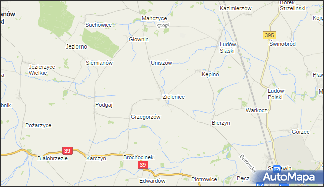 mapa Zielenice gmina Borów, Zielenice gmina Borów na mapie Targeo