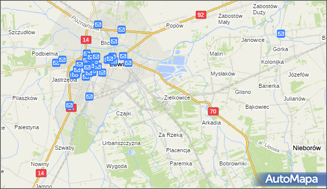 mapa Zielkowice, Zielkowice na mapie Targeo