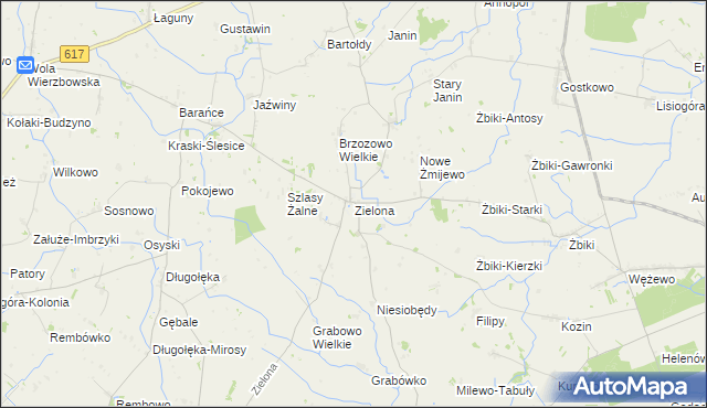 mapa Zielona gmina Krasne, Zielona gmina Krasne na mapie Targeo