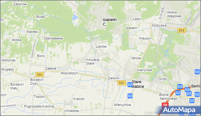 mapa Zielonki-Wieś, Zielonki-Wieś na mapie Targeo