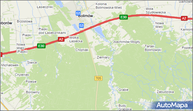 mapa Ziemiary, Ziemiary na mapie Targeo