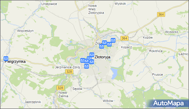 mapa Złotoryja, Złotoryja na mapie Targeo