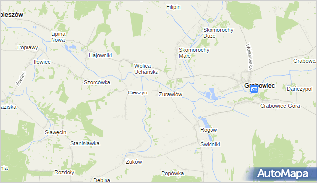 mapa Żurawlów, Żurawlów na mapie Targeo