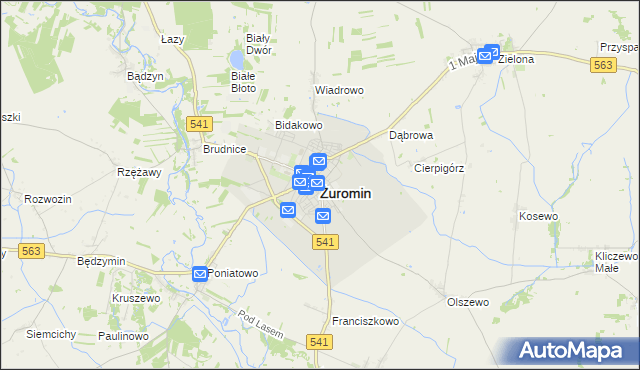 mapa Żuromin, Żuromin na mapie Targeo