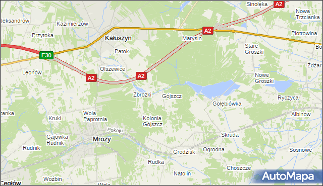 mapa Gójszcz, Gójszcz na mapie Targeo