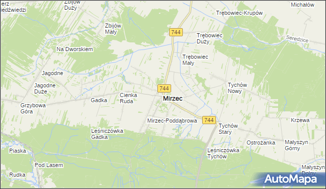 mapa Mirzec, Mirzec na mapie Targeo