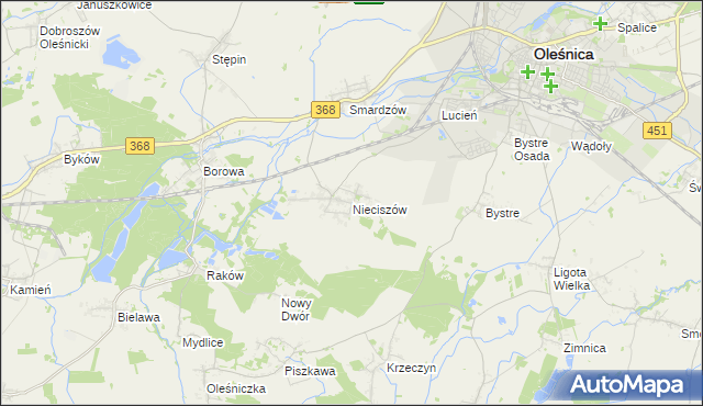 mapa Nieciszów, Nieciszów na mapie Targeo