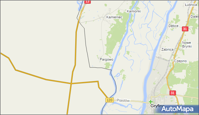 mapa Pargowo, Pargowo na mapie Targeo