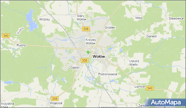 mapa Wołów, Wołów na mapie Targeo