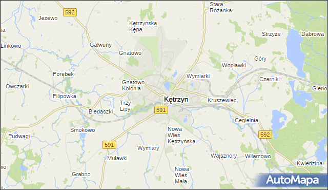 mapa Kętrzyn, Kętrzyn na mapie Targeo