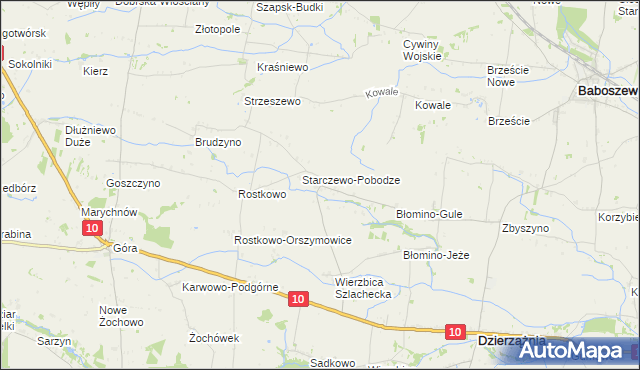 mapa Starczewo Wielkie, Starczewo Wielkie na mapie Targeo