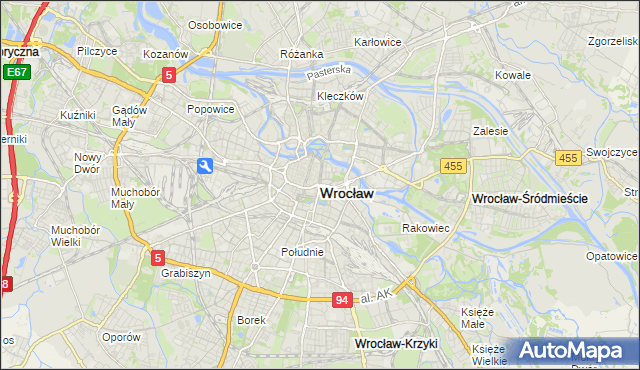 mapa Wrocławia, Wrocław na mapie Targeo