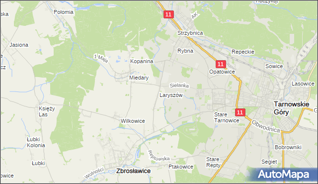 mapa Laryszów, Laryszów na mapie Targeo