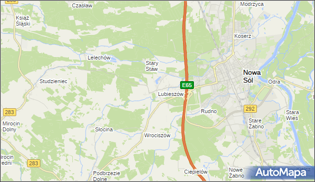 mapa Lubieszów gmina Nowa Sól, Lubieszów gmina Nowa Sól na mapie Targeo