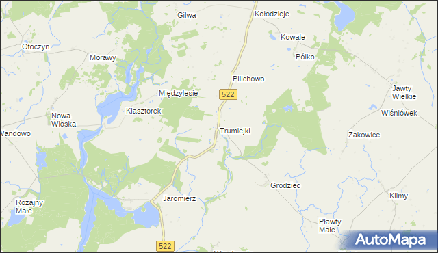 mapa Trumiejki, Trumiejki na mapie Targeo