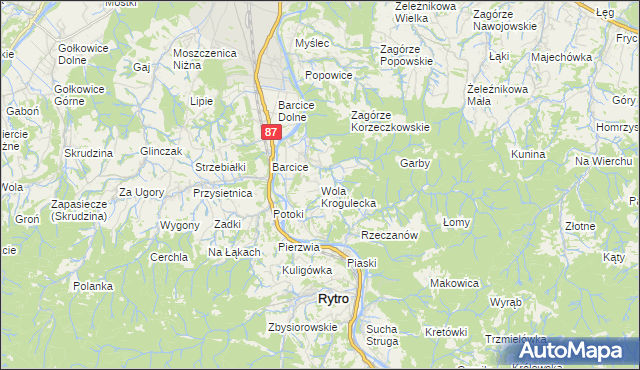 mapa Wola Krogulecka, Wola Krogulecka na mapie Targeo