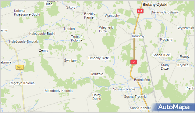 mapa Dmochy-Rogale, Dmochy-Rogale na mapie Targeo
