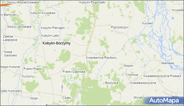 mapa Kropiewnica-Gajki, Kropiewnica-Gajki na mapie Targeo