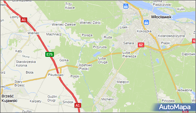 mapa Łuba Druga, Łuba Druga na mapie Targeo
