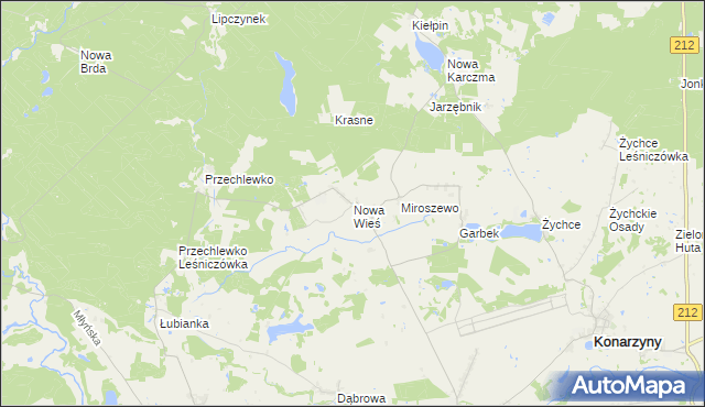 mapa Nowa Wieś gmina Przechlewo, Nowa Wieś gmina Przechlewo na mapie Targeo