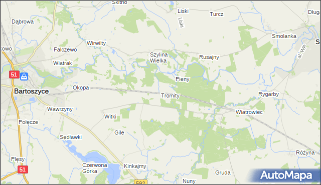 mapa Tromity, Tromity na mapie Targeo