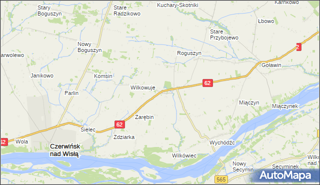 mapa Chociszewo gmina Czerwińsk nad Wisłą, Chociszewo gmina Czerwińsk nad Wisłą na mapie Targeo
