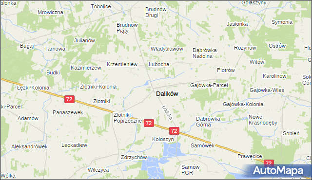 mapa Dalików, Dalików na mapie Targeo