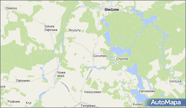 mapa Goruńsko, Goruńsko na mapie Targeo