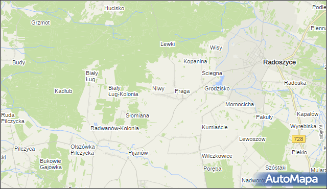 mapa Jakimowice-Kolonia, Jakimowice-Kolonia na mapie Targeo