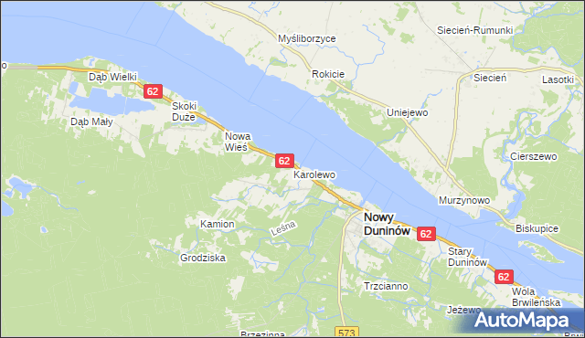 mapa Karolewo gmina Nowy Duninów, Karolewo gmina Nowy Duninów na mapie Targeo
