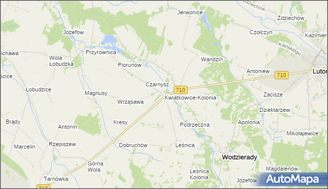 mapa Kwiatkowice-Kolonia, Kwiatkowice-Kolonia na mapie Targeo