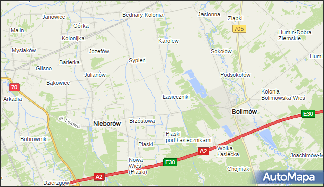 mapa Łasieczniki, Łasieczniki na mapie Targeo