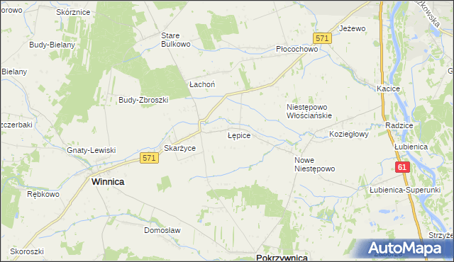 mapa Łępice, Łępice na mapie Targeo