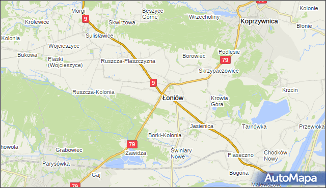 mapa Łoniów-Kolonia, Łoniów-Kolonia na mapie Targeo