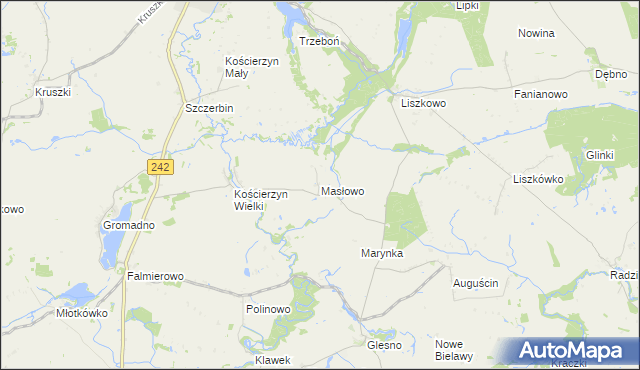 mapa Masłowo gmina Wyrzysk, Masłowo gmina Wyrzysk na mapie Targeo