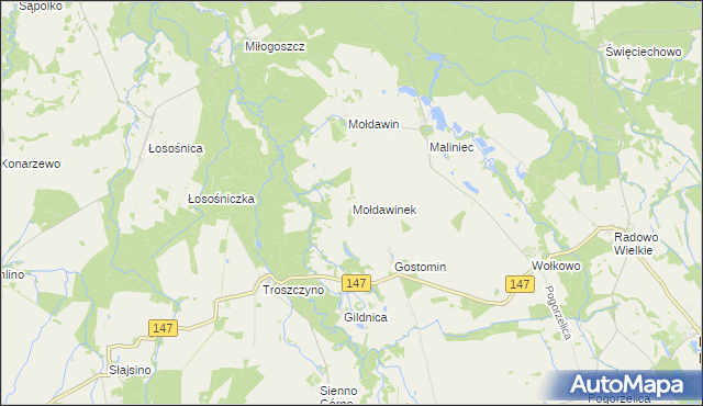 mapa Mołdawinek, Mołdawinek na mapie Targeo