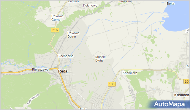 mapa Moście Błota, Moście Błota na mapie Targeo