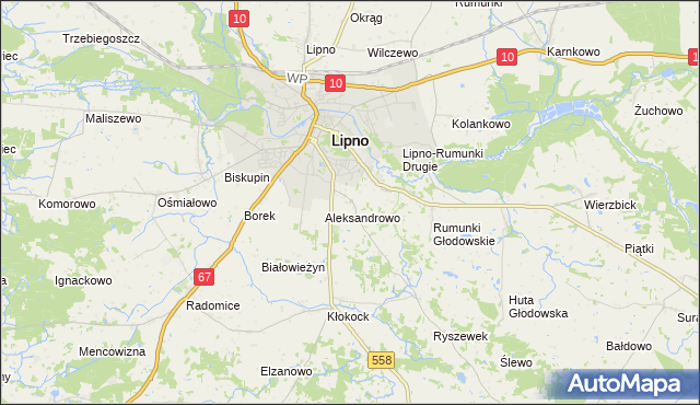 mapa Pólko gmina Lipno, Pólko gmina Lipno na mapie Targeo