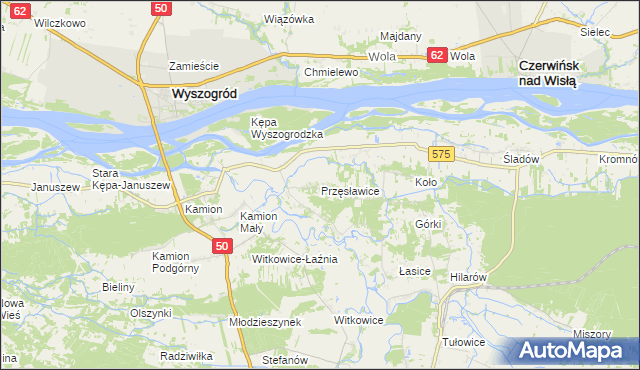 mapa Przęsławice gmina Brochów, Przęsławice gmina Brochów na mapie Targeo