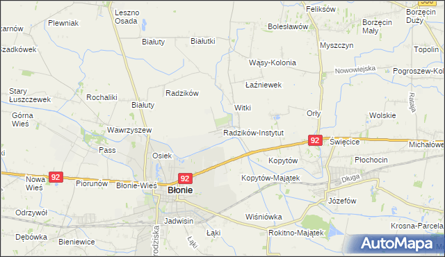 mapa Radzików-Instytut, Radzików-Instytut na mapie Targeo