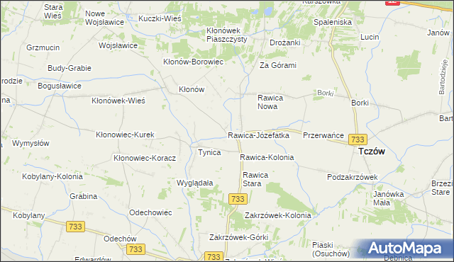 mapa Rawica-Józefatka, Rawica-Józefatka na mapie Targeo