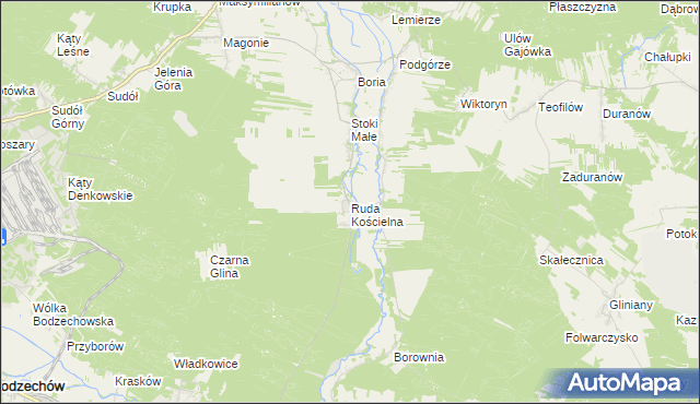 mapa Ruda Kościelna, Ruda Kościelna na mapie Targeo