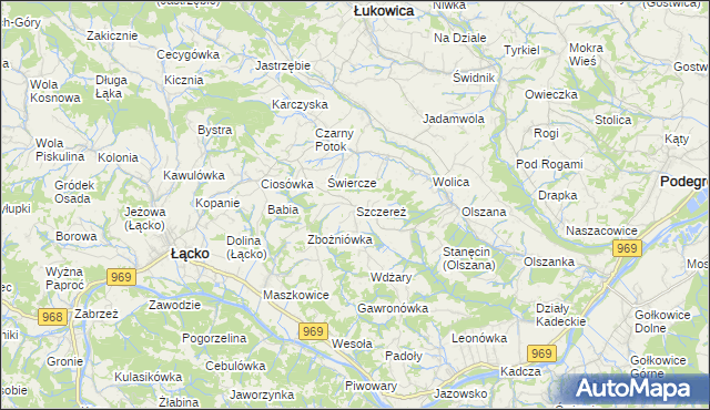 mapa Szczereż, Szczereż na mapie Targeo
