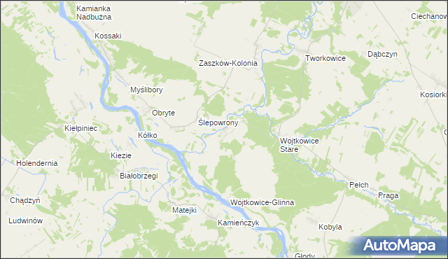 mapa Wojtkowice-Dady, Wojtkowice-Dady na mapie Targeo