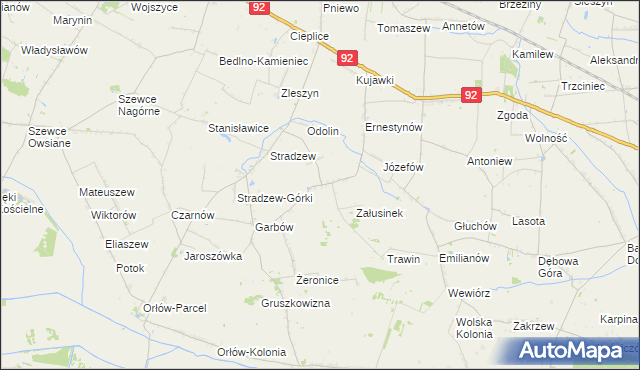 mapa Załusin, Załusin na mapie Targeo