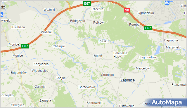 mapa Beleń, Beleń na mapie Targeo