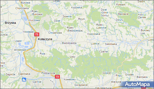 mapa Bieździadka, Bieździadka na mapie Targeo